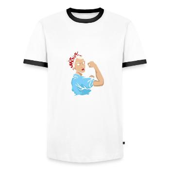 Speech therapist, speech therapist, speech therapist - Men's Ringer Shirt - white/black - Front - AI Model Female 172 light (172cm) & AI Model Male 178 dark (178cm)
