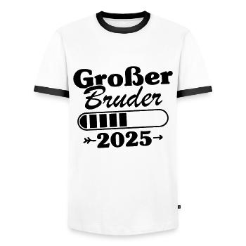 Großer Bruder Loading 2025 - Männer Kontrast-T-Shirt - Weiß/Schwarz - Vorne - AI Model Female 172 light (172cm) & AI Model Male 178 dark (178cm)