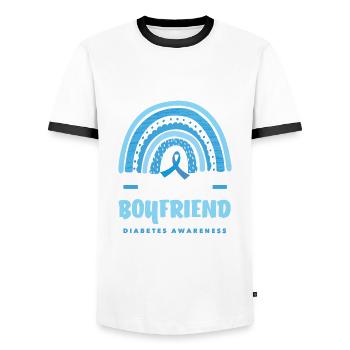 T1D Diabetes Typ 1 Diabetiker Geschenk - Männer Kontrast-T-Shirt - Weiß/Schwarz - Vorne - AI Model Female 172 light (172cm) & AI Model Male 178 dark (178cm)