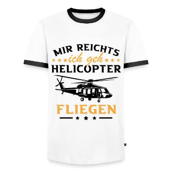 I've had enough, I'm going helicopter - Men's Ringer Shirt - white/black - Front - AI Model Female 172 light (172cm) & AI Model Male 178 dark (178cm)