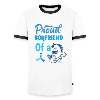 T1D Diabetes Typ 1 Diabetiker Geschenk - Männer Kontrast-T-Shirt - Weiß/Schwarz - Vorne - AI Model Female 172 light (172cm) & AI Model Male 178 dark (178cm)