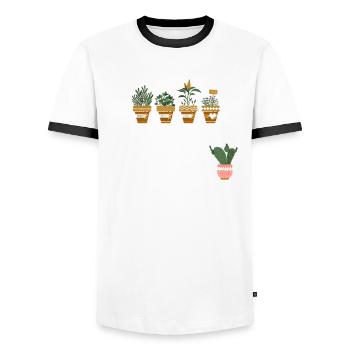 Gardener, Gardener, Gardener, Hobby Gardener, Plants - Men's Ringer Shirt - white/black - Front - AI Model Female 172 light (172cm) & AI Model Male 178 dark (178cm)