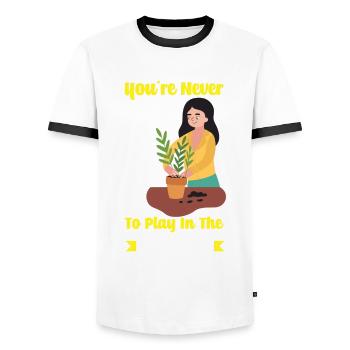 Gardener, Gardener, Gardener, Hobby Gardener, Plants - Men's Ringer Shirt - white/black - Front - AI Model Female 172 light (172cm) & AI Model Male 178 dark (178cm)