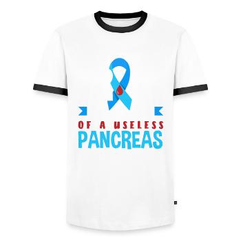 T1D Diabetes Typ 1 Diabetiker Geschenk - Männer Kontrast-T-Shirt - Weiß/Schwarz - Vorne - AI Model Female 172 light (172cm) & AI Model Male 178 dark (178cm)