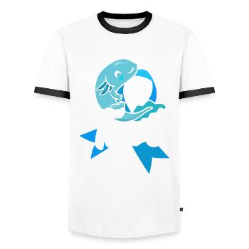 T1D Diabetes Type 1 Diabetic Gift - Men's Ringer Shirt - white/black - Front - AI Model Female 172 light (172cm) & AI Model Male 178 dark (178cm)