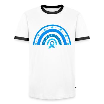 T1D Diabetes Typ 1 Diabetiker Geschenk - Männer Kontrast-T-Shirt - Weiß/Schwarz - Vorne - AI Model Female 172 light (172cm) & AI Model Male 178 dark (178cm)