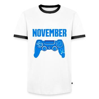 T1D Diabetes Typ 1 Diabetiker Geschenk - Männer Kontrast-T-Shirt - Weiß/Schwarz - Vorne - AI Model Female 172 light (172cm) & AI Model Male 178 dark (178cm)