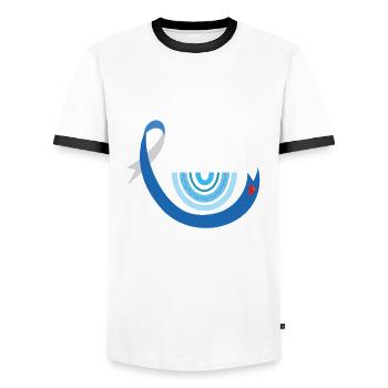 T1D Diabetes Type 1 Diabetic Gift - Men's Ringer Shirt - white/black - Front - AI Model Female 172 light (172cm) & AI Model Male 178 dark (178cm)