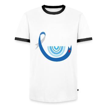 T1D Diabetes Typ 1 Diabetiker Geschenk - Männer Kontrast-T-Shirt - Weiß/Schwarz - Vorne - AI Model Female 172 light (172cm) & AI Model Male 178 dark (178cm)