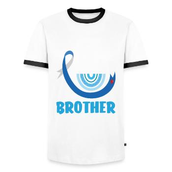 T1D Diabetes Type 1 Diabetic Gift - Men's Ringer Shirt - white/black - Front - AI Model Female 172 light (172cm) & AI Model Male 178 dark (178cm)