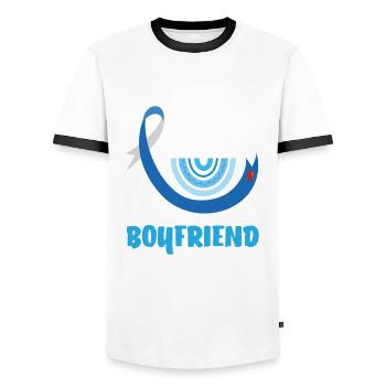 T1D Diabetes Typ 1 Diabetiker Geschenk - Männer Kontrast-T-Shirt - Weiß/Schwarz - Vorne - AI Model Female 172 light (172cm) & AI Model Male 178 dark (178cm)