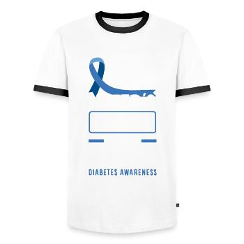 T1D Diabetes Typ 1 Diabetiker Geschenk - Männer Kontrast-T-Shirt - Weiß/Schwarz - Vorne - AI Model Female 172 light (172cm) & AI Model Male 178 dark (178cm)