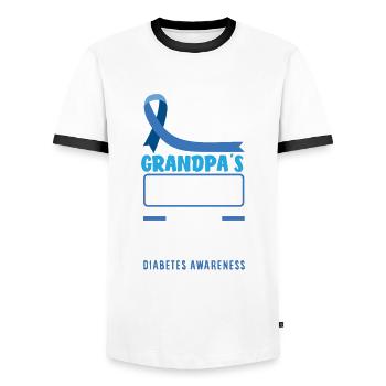 T1D Diabetes Typ 1 Diabetiker Geschenk - Männer Kontrast-T-Shirt - Weiß/Schwarz - Vorne - AI Model Female 172 light (172cm) & AI Model Male 178 dark (178cm)