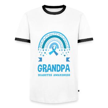 T1D Diabetes Typ 1 Diabetiker Geschenk - Männer Kontrast-T-Shirt - Weiß/Schwarz - Vorne - AI Model Female 172 light (172cm) & AI Model Male 178 dark (178cm)