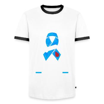 T1D Diabetes Type 1 Diabetic Gift - Men's Ringer Shirt - white/black - Front - AI Model Female 172 light (172cm) & AI Model Male 178 dark (178cm)