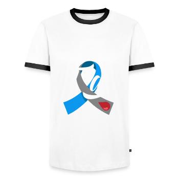 T1D Diabetes Typ 1 Diabetiker Geschenk - Männer Kontrast-T-Shirt - Weiß/Schwarz - Vorne - AI Model Female 172 light (172cm) & AI Model Male 178 dark (178cm)