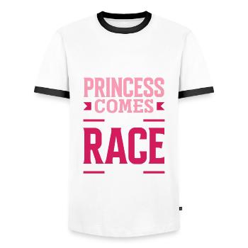 Funny Car Racing Car Racing Gift - Men's Ringer Shirt - white/black - Front - AI Model Female 172 light (172cm) & AI Model Male 178 dark (178cm)