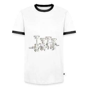 Cadeau de course de voiture drôle de course automobile - T-shirt contrasté Homme - blanc/noir - Devant - AI Model Female 172 light (172cm) & AI Model Male 178 dark (178cm)