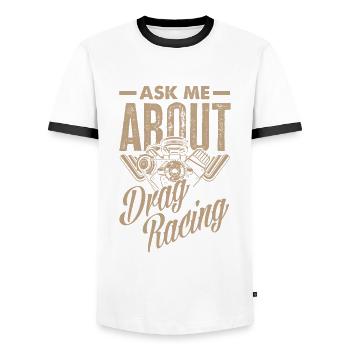 Funny Car Racing Car Racing Gift - Men's Ringer Shirt - white/black - Front - AI Model Female 172 light (172cm) & AI Model Male 178 dark (178cm)