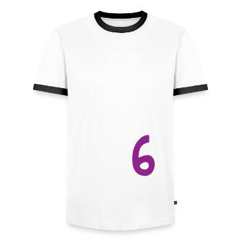 6. Geburtstag Traktor 6 Jahre Geburtstagsshirt - Männer Kontrast-T-Shirt - Weiß/Schwarz - Vorne - AI Model Female 172 light (172cm) & AI Model Male 178 dark (178cm)