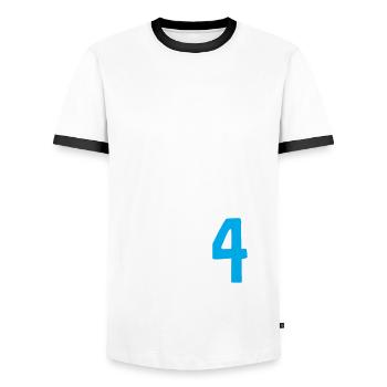 4. Geburtstag Traktor 4 Jahre Geburtstagsshirt - Männer Kontrast-T-Shirt - Weiß/Schwarz - Vorne - AI Model Female 172 light (172cm) & AI Model Male 178 dark (178cm)