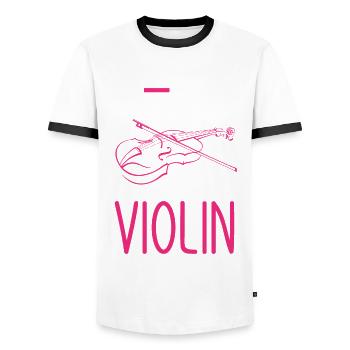 Violin Violin Violinist Violin Player - Men's Ringer Shirt - white/black - Front - AI Model Female 172 light (172cm) & AI Model Male 178 dark (178cm)