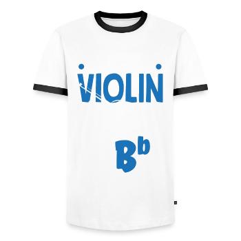 Geige Violine Geigenspieler Violinenspieler - Männer Kontrast-T-Shirt - Weiß/Schwarz - Vorne - AI Model Female 172 light (172cm) & AI Model Male 178 dark (178cm)