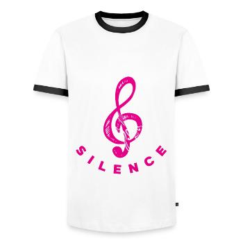Geige Violine Geigenspieler Violinenspieler - Männer Kontrast-T-Shirt - Weiß/Schwarz - Vorne - AI Model Female 172 light (172cm) & AI Model Male 178 dark (178cm)