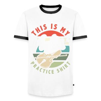 Violin Violin Violinist Violin Player - Men's Ringer Shirt - white/black - Front - AI Model Female 172 light (172cm) & AI Model Male 178 dark (178cm)
