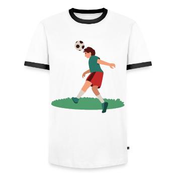 11. Geburtstag 11 Jahre Fußball Fußballspieler - Männer Kontrast-T-Shirt - Weiß/Schwarz - Vorne - AI Model Female 172 light (172cm) & AI Model Male 178 dark (178cm)