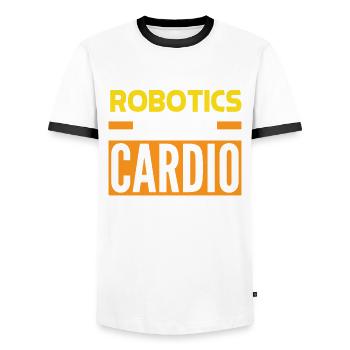 Programmeur de robots robotiques - T-shirt contrasté Homme - blanc/noir - Devant - AI Model Female 172 light (172cm) & AI Model Male 178 dark (178cm)