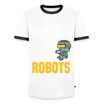 Programmeur de robots robotiques - T-shirt contrasté Homme - blanc/noir - Devant - AI Model Female 172 light (172cm) & AI Model Male 178 dark (178cm)