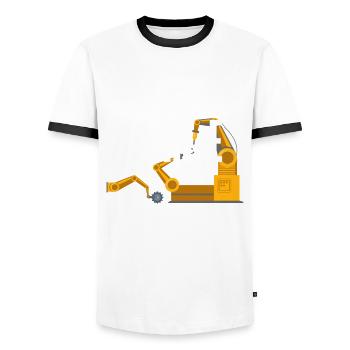Programmeur de robots robotiques - T-shirt contrasté Homme - blanc/noir - Devant - AI Model Female 172 light (172cm) & AI Model Male 178 dark (178cm)