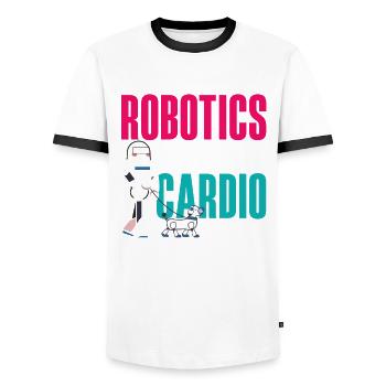Programmeur de robots robotiques - T-shirt contrasté Homme - blanc/noir - Devant - AI Model Female 172 light (172cm) & AI Model Male 178 dark (178cm)