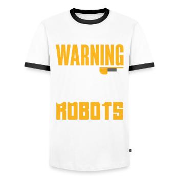 Programmeur de robots robotiques - T-shirt contrasté Homme - blanc/noir - Devant - AI Model Female 172 light (172cm) & AI Model Male 178 dark (178cm)