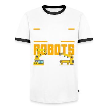 Programmeur de robots robotiques - T-shirt contrasté Homme - blanc/noir - Devant - AI Model Female 172 light (172cm) & AI Model Male 178 dark (178cm)