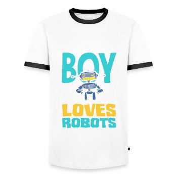 Programmeur de robots robotiques - T-shirt contrasté Homme - blanc/noir - Devant - AI Model Female 172 light (172cm) & AI Model Male 178 dark (178cm)