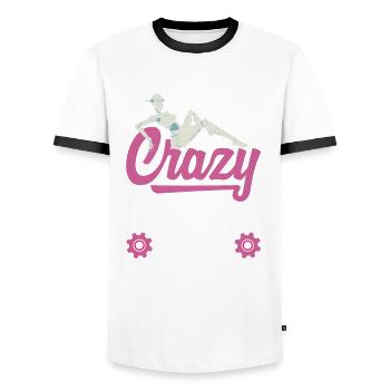 Programmeur de robots robotiques - T-shirt contrasté Homme - blanc/noir - Devant - AI Model Female 172 light (172cm) & AI Model Male 178 dark (178cm)