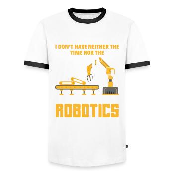 Programmeur de robots robotiques - T-shirt contrasté Homme - blanc/noir - Devant - AI Model Female 172 light (172cm) & AI Model Male 178 dark (178cm)