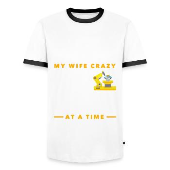 Programmeur de robots robotiques - T-shirt contrasté Homme - blanc/noir - Devant - AI Model Female 172 light (172cm) & AI Model Male 178 dark (178cm)