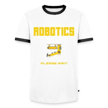 Programmeur de robots robotiques - T-shirt contrasté Homme - blanc/noir - Devant - AI Model Female 172 light (172cm) & AI Model Male 178 dark (178cm)