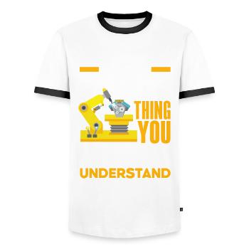 Programmeur de robots robotiques - T-shirt contrasté Homme - blanc/noir - Devant - AI Model Female 172 light (172cm) & AI Model Male 178 dark (178cm)