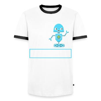 Programmeur de robots robotiques - T-shirt contrasté Homme - blanc/noir - Devant - AI Model Female 172 light (172cm) & AI Model Male 178 dark (178cm)