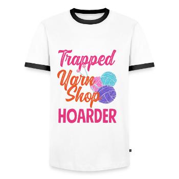 Lustiges Stricken Stricknadel Geschenk - Männer Kontrast-T-Shirt - Weiß/Schwarz - Vorne - AI Model Female 172 light (172cm) & AI Model Male 178 dark (178cm)