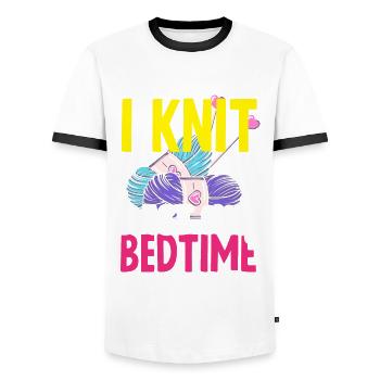 Lustiges Stricken Stricknadel Geschenk - Männer Kontrast-T-Shirt - Weiß/Schwarz - Vorne - AI Model Female 172 light (172cm) & AI Model Male 178 dark (178cm)
