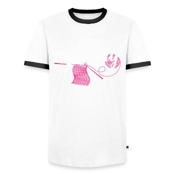 Lustiges Stricken Stricknadel Geschenk - Männer Kontrast-T-Shirt - Weiß/Schwarz - Vorne - AI Model Female 172 light (172cm) & AI Model Male 178 dark (178cm)