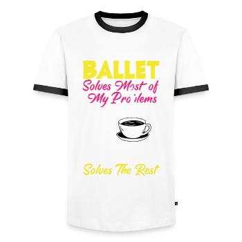 Süßes Ballerina Ballettänzerin Geschenk - Männer Kontrast-T-Shirt - Weiß/Schwarz - Vorne - AI Model Female 172 light (172cm) & AI Model Male 178 dark (178cm)