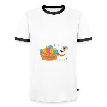 Lustiges Stricken Stricknadel Geschenk - Männer Kontrast-T-Shirt - Weiß/Schwarz - Vorne - AI Model Female 172 light (172cm) & AI Model Male 178 dark (178cm)