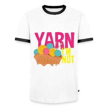 Funny Knitting Knitting Needle Gift - Men's Ringer Shirt - white/black - Front - AI Model Female 172 light (172cm) & AI Model Male 178 dark (178cm)