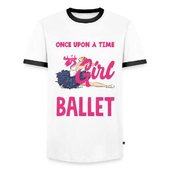 Süßes Ballerina Ballettänzerin Geschenk - Männer Kontrast-T-Shirt - Weiß/Schwarz - Vorne - AI Model Female 172 light (172cm) & AI Model Male 178 dark (178cm)